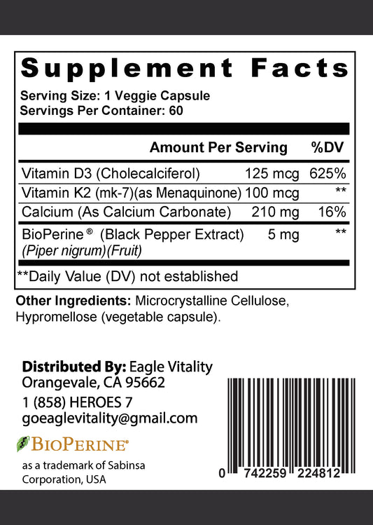 K-BAR K2 + D3 Vitamins - In Honor of Thin Red Line Firefighter Heroes