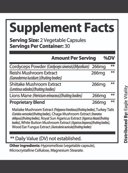 LEGAL SHROOMZ 10X Mushroom Extract Capsules - In Honor of Thin Gold Line Emergency Dispatcher Heroes