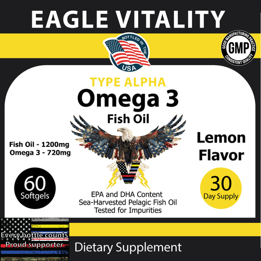 TYPE ALPHA Omega 3 Fish Oil Supplement - In Honor of Thin Gold Line Emergency Dispatcher Heroes: