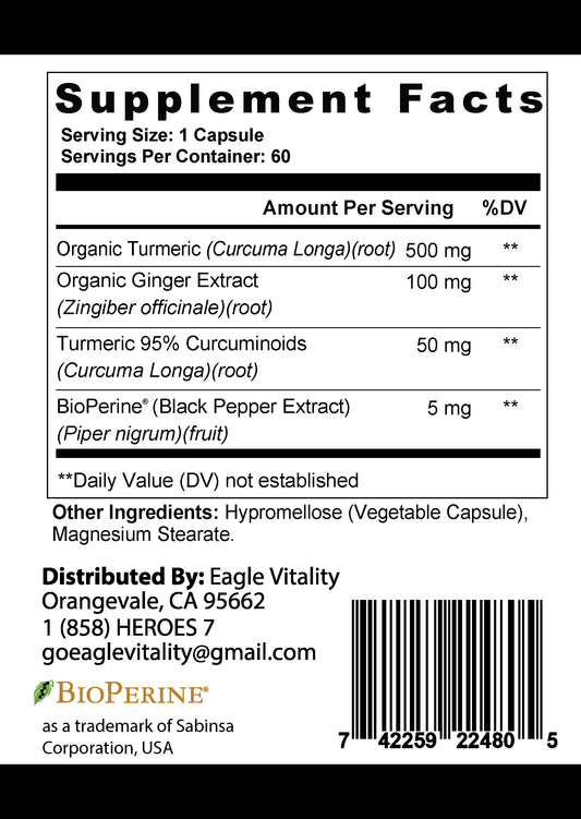 TRIAGE Turmeric Curcumin with Ginger - In Honor of Thin Red On White Line Healthcare Heroes