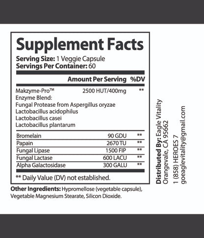 GUT REACTION Extra Strength Digestive Enzymes - In Honor of Thin White on Blue Line Paramedic and EMT Heroes