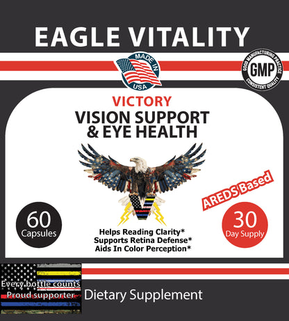 VICTORY Vision Support and Eye Health - In Honor Of Thin Red On White Line Healthcare Heroes