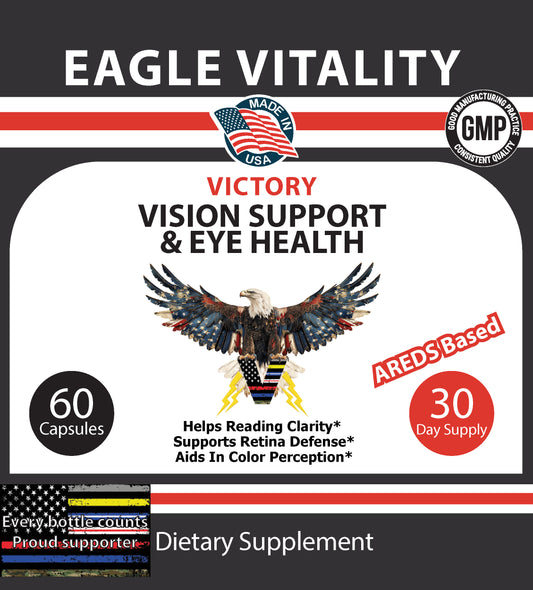 VICTORY Vision Support and Eye Health - In Honor Of Thin Red On White Line Healthcare Heroes