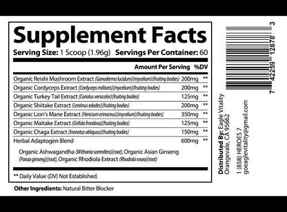 LEGAL SHROOMZ Mushroom Extract Powder Plus - In Honor of Thin Gold Line Emergency Dispatcher Heroes
